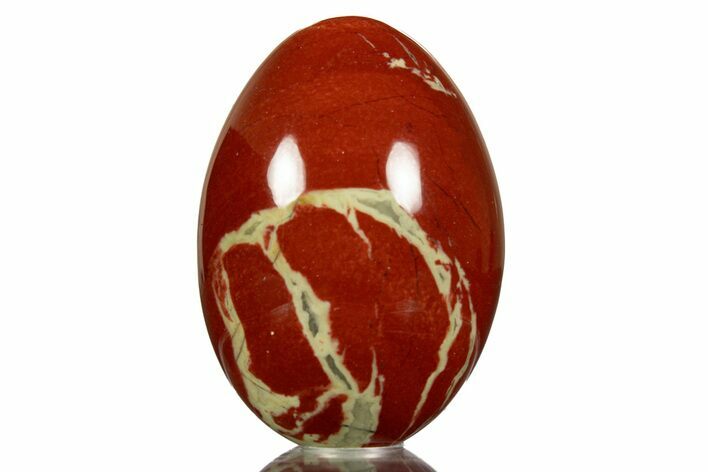 Polished Red Jasper Egg with Agate Pockets - South Africa #313489